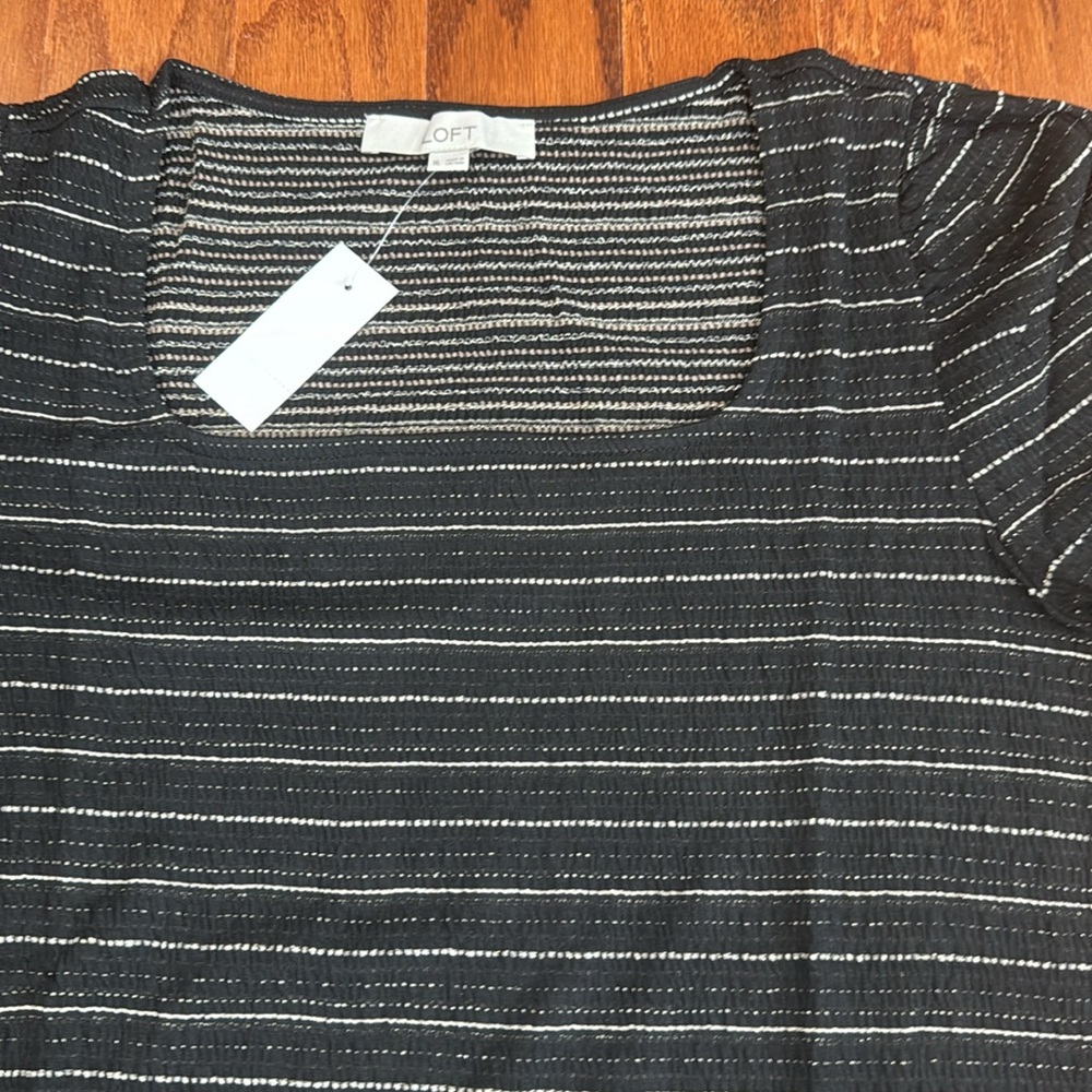 Loft Sparkle Puff Sleeve Square Neck Top - Picture 6 of 10